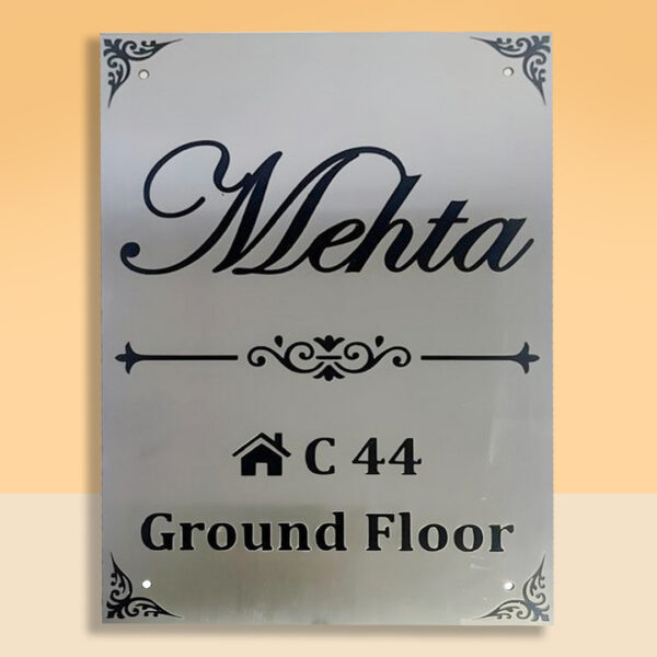 Mehata's House Nameplate in Stainless Steel 1