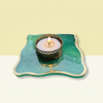 Metallic Green Casted Tealight Holder 2