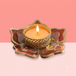 Metallic Red Tealight Candle Holder for Temple 2