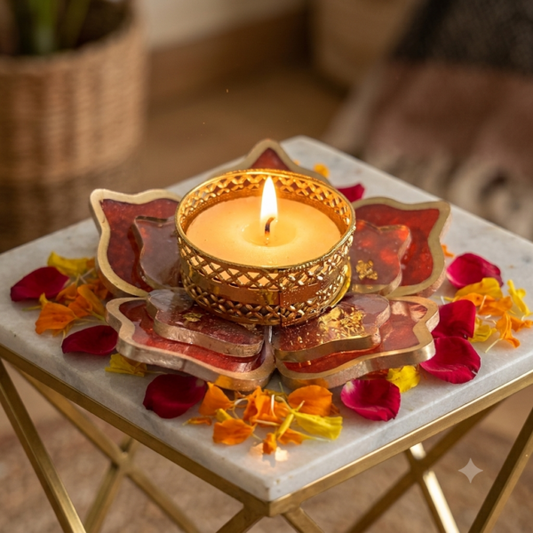 Tealight Holder Pooja Holder Diwali Decor Candle Holder Festive Decor