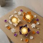 Resin tea Light Holder Subh Labh Subh LabhTea Light Holder Festive Decor Holder Diwali Decor Holder
