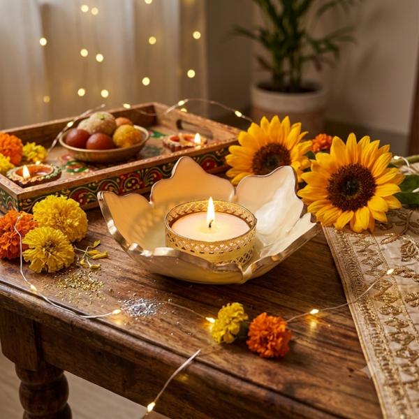 Tealight Holder Pooja Holder Diwali Decor Candle Holder Festive Decor