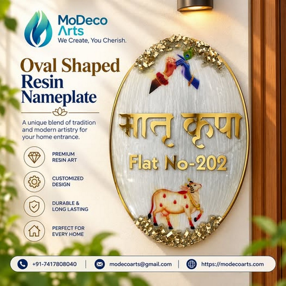 Oval Shaped Resin Nameplate