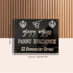 Pannu Residence Black Acrylic House Nameplate 2