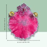 Pink Lotus Resin Pooja Platter with Ganesha 4