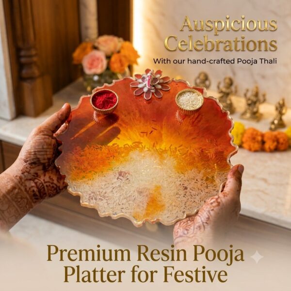 Resin Pooja Platter Resin Platter Festive Platter Diwali Pooja Paltter Pooja Platter Rakhi Platter