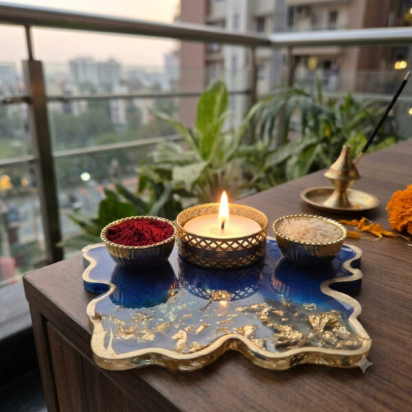 Resin Pooja Platter Resin Platter Festive Platter Diwali Pooja Paltter Pooja Platter Rakhi Platter