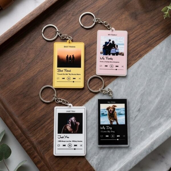 Custom Spotify Photo Key Chain Music Plaque Key Chain Personalized Friends Keychain Friends Love Keychain Gifting Keychain