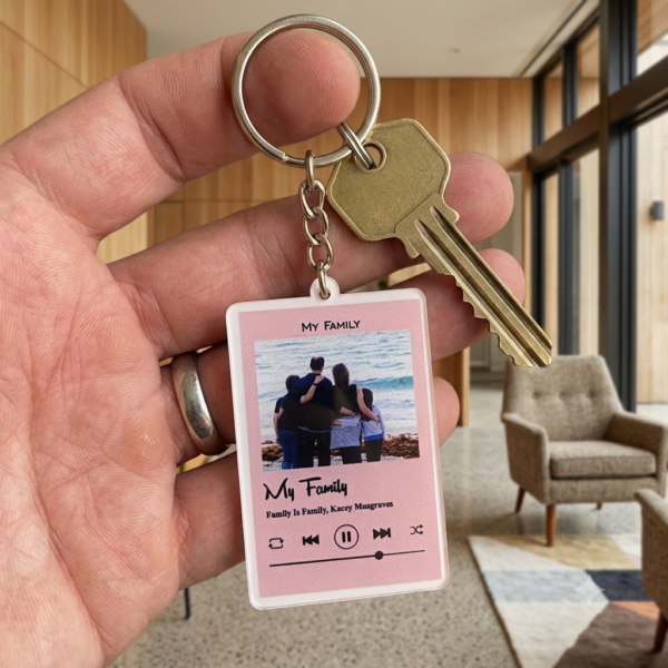 Custom Spotify Photo Key Chain Music Plaque Key Chain Personalized Family Keychain Family Love Keychain Gifting Keychain