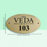 Veda Green Golden Stainless Steel Nameplate 1