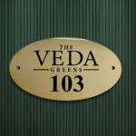 Veda Green Golden Stainless Steel Nameplate