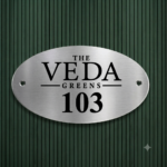 Veda Green Golden Stainless Steel Nameplate 3