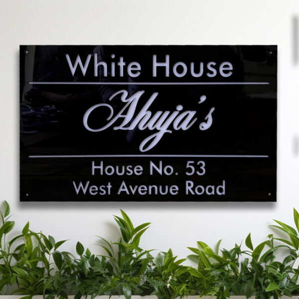 White House Black Acrylic LED Nameplate 1