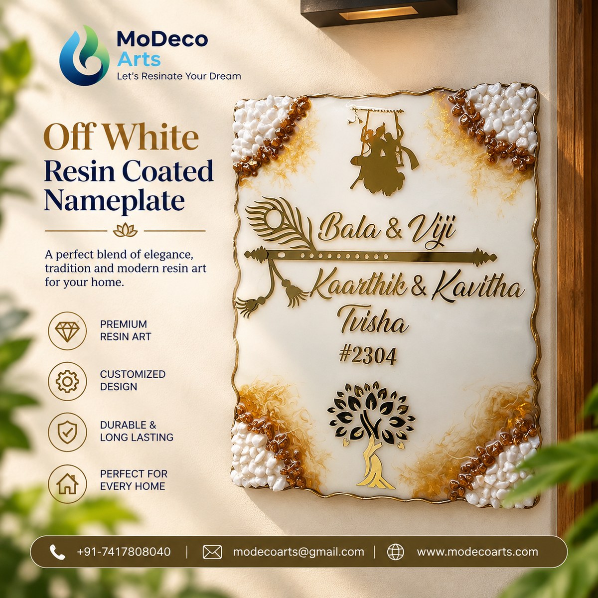 White Resin Coated Nameplate