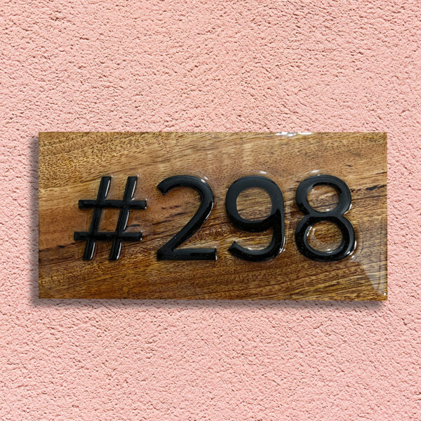 Wooden House Number Plate 1